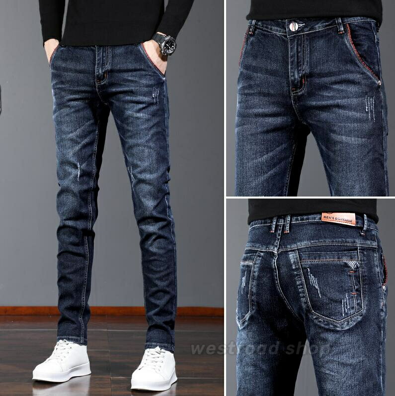 乐天商城 - 防寒パンツ メンズ 裏起毛 デニムパンツ スキニー ジーンズ 厚手/薄手 タイプ可選 長ズボン ストレッチ デニム 暖パンツ ジーパン あったか カジュアルパンツ 大きいサイズ アウトドア 冬物 防寒 防風 保温 通勤 メンズファッション 送料無料