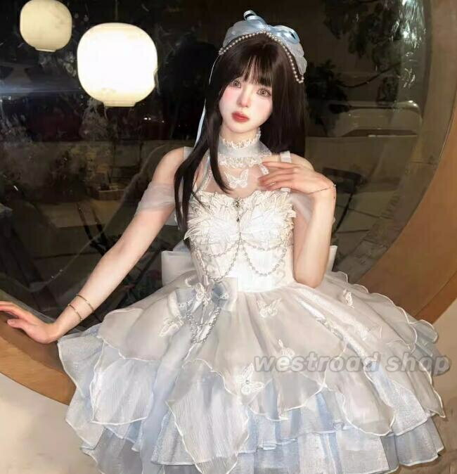 ロリータ ワンピース　ブルー　lolita 姫ロリ甘ロリ ゴスロリ　魔法少女 4b223dd99efb663161c415d65cce21