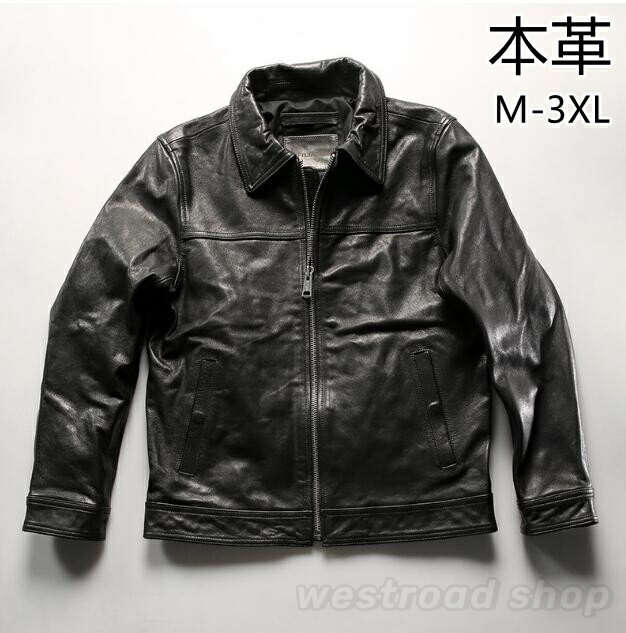 乐天商城 - ライダースジャケット 皮ジャン 革ジャン メンズ ジャケット 本革 羊革 レザージャケット ブルゾン バイクジャケット 秋冬アウター テーラードジャケット 高品質 防風 防寒 男性ファッション 父の日 プレゼント