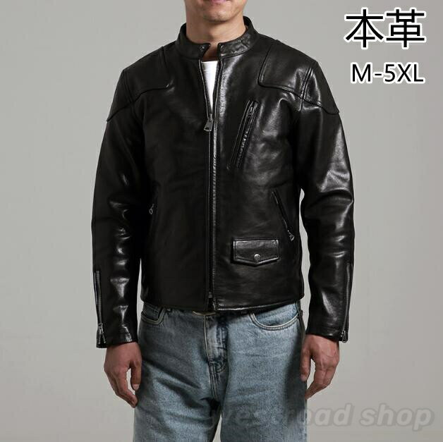 乐天商城 - ライダースジャケット 革ジャン メンズ ジャケット 本革 牛革 レザージャケット ブルゾン 秋冬アウター 皮ジャン バイクジャケット フライトジャケットメンズ ミリタリー 防風 防寒 高品質 男性ファッション 父の日 プレゼント