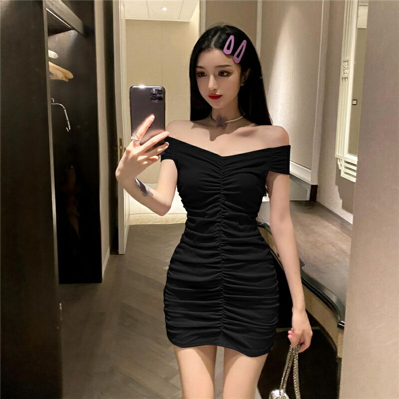 乐天商城 - セクシーワンピース ボートネック ボディコンワンピース セクシーな大人の女性に ヒップラップ ギャザー スリム ワンピース ファッション カジュアル