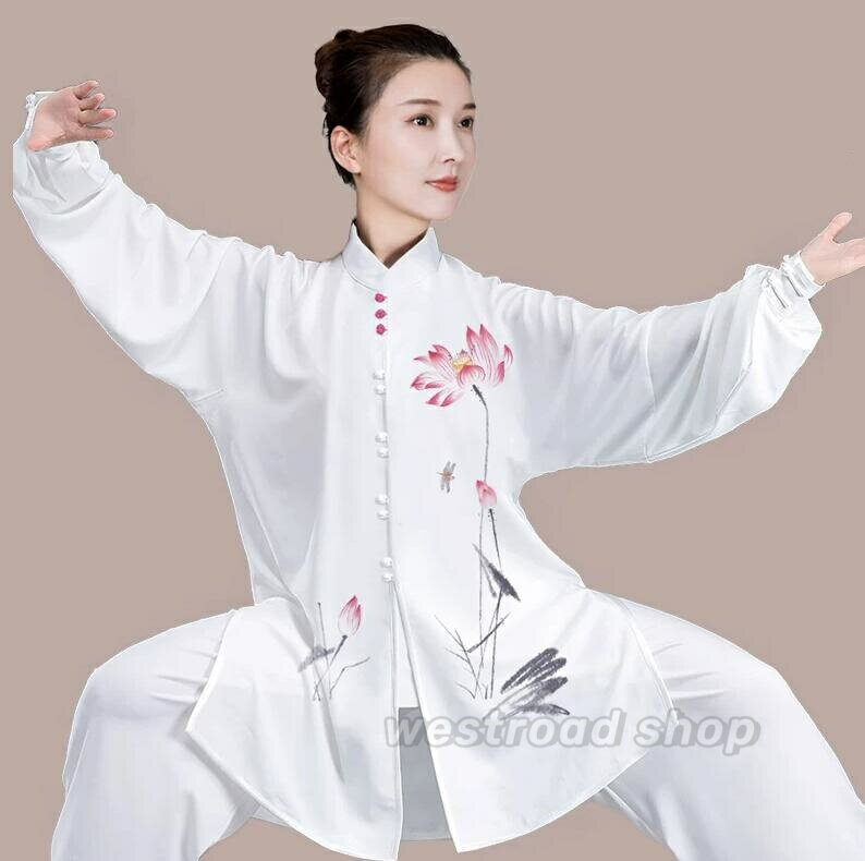乐天商城 - 男女兼用 太極拳 服 セットアップ 武術表演服 発表会 太極拳ウェア カンフー服 演武用服 太極拳パンツ トップス メンズ レディース チャイナ服 ゆったり 八段錦 服 瞑想 練功服 競技服 練習服 通気性 快適 伸縮性 普段着 学園祭 文化祭 イベント 秋 春夏 ホワイト