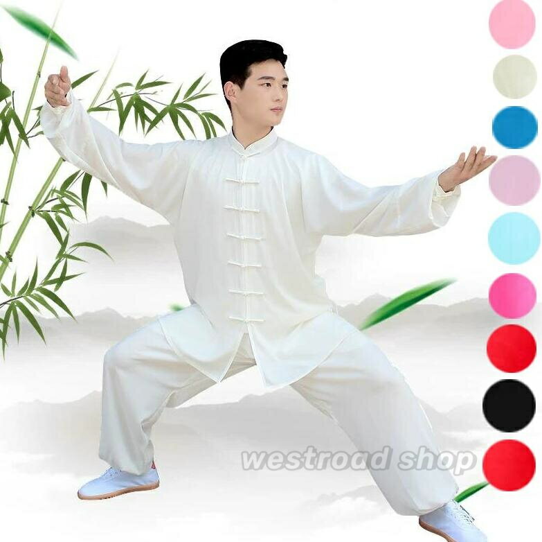 全10色 春夏 男女兼用 太極拳 服 レディース メンズ カンフー服 上下セット 武術 ...