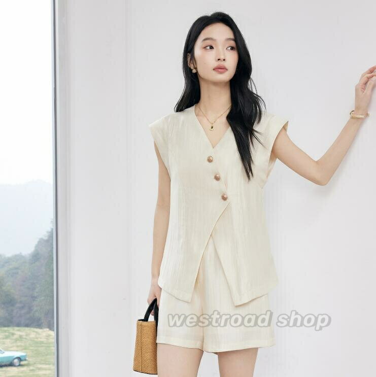 乐天商城 - ベストスーツ レディース サマースーツ ノースリーブジャケット ショートパンツ 上下セット 女性 夏服 スーツ 洗える 短パンツ セットアップスーツ 涼しい 接触冷感 UVカット 体型カバー きれいめ セレモニー ママスーツ 通勤 オフィスカジュアルスーツ 大きいサイズ
