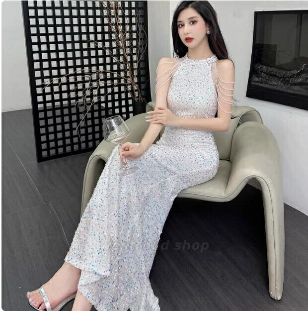 パーティードレス パンツドレス パンツスタイル セットアップ フィッシュ テール パーティー イブニングドレス 女性 2025 ハイエンド ヘビーデューティー ワンショルダー エンゲージメント ドレス スカート