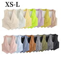 14color レディース ジレ ベスト ショート丈 シンプル ノースリーブ トップス 前開き 羽織 オフィス チョッキ トレンチベスト きれいめ カジュアル ...