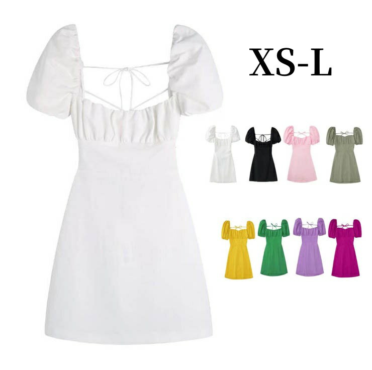 XS-L8color半袖ワンピース...