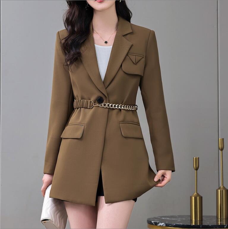 2color テーラードジャケット カジュアルスーツ レディース アウター 秋服 ミディアム トップス シンプル 無地コート ストレッチ 長袖 洗える ウオッシ...