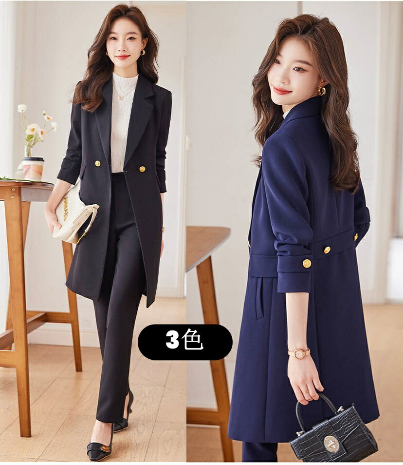 【 ロングジャケット】【ジャケット+パンツ】【 セットアップ スーツ 対応】レディース アウター ジャケット 送料無料 ロングコート テーラードジャケット 七五...
