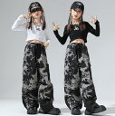 キッズダンス衣装 へそ出し トップス カーゴパンツ ヒップホップ hiphop K-pop 女の子 ダンス 衣装 セットアップ 舞台服 団体服 ガールズ チア ...