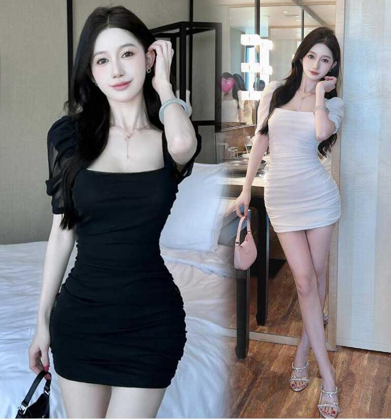 Uネック 半袖ワンピース タイトワンピース ボディコン ミニ ショート丈ワンピース セクシー キャバドレス おしゃれ お呼ばれ 二次会 きれいめ 女性用