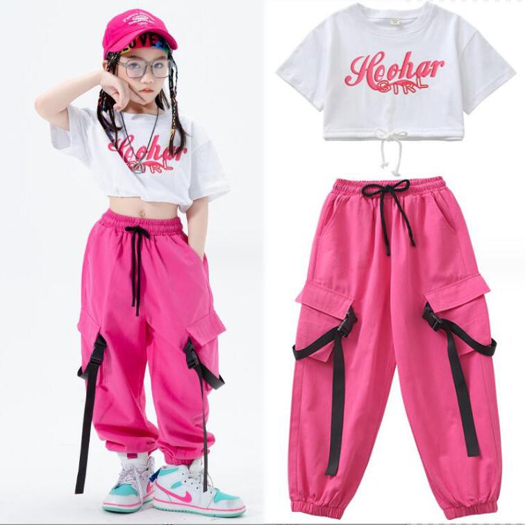ダンス ヒップホップ 衣装 HIPHOP セットアップ へそ出し トップス 半袖 ロングパンツ カーゴパンツ ゆったり ストリート 原宿系 レッスン ダンスウェ...
