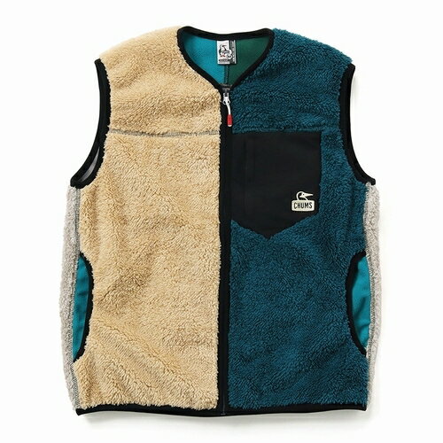 【日本正規品 13時まで当日出荷】Bonding Fleece No Collar Vest(レディース)　CHUMS（チャムス）ボンディングフリースノーカラーベスト