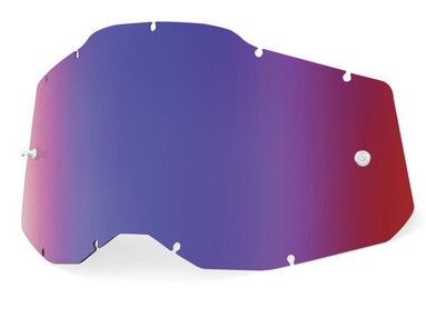 100%ゴーグル用 交換ミラーレンズ レッド/ブルーミラー アンチフォグ RACECRAFT2 /ACCURI2 /STRATA2 対応　正規輸入品 WESTWOODMX
