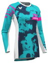 女性用 MXジャージ THOR LAUNCH BLEACH ホワイト/アクア ガールズ用 モトクロス 正規輸入品 WESTWOODMX 26