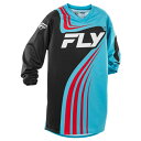 キッズ用 MXジャージ FLY F-16 シアン/ブラック/レッド 子供用 モトクロス 正規輸入品 WESTWOODMX 25