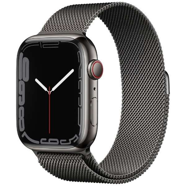 Apple アップル Watch Series 7 GPS + Cellularモデル - 45mmグラファイトステンレススチールケースとグラファイトミラネーゼループ