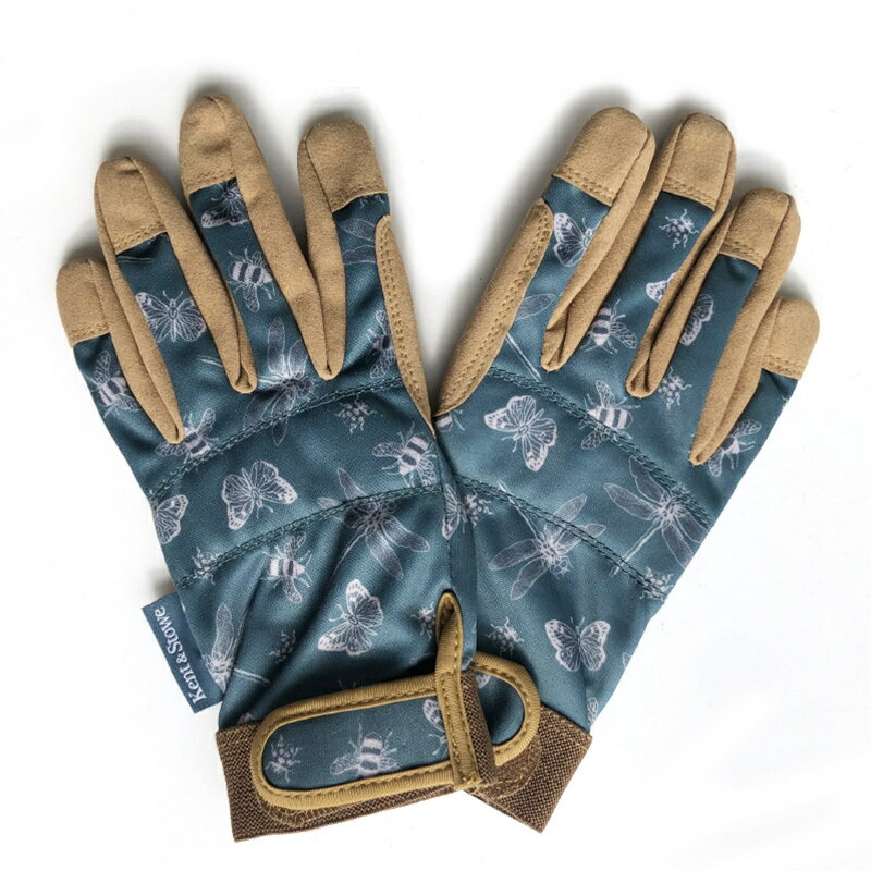 イギリス　Kent & Stowe　プレミアムガーデングローブ　手袋　ちょうちょ柄　とんぼ柄　タッチスクリーン　Premium Comfort Gloves Insect