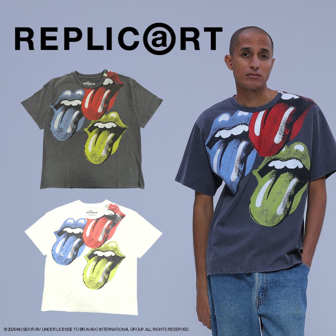 REPLIC@RT ROLLING STONES 3lips&tongue TEE 送料無料 あす楽対応 3lips&tongue Tシャツ 半袖 ホワイト メンズ レディース ユニセックストップス