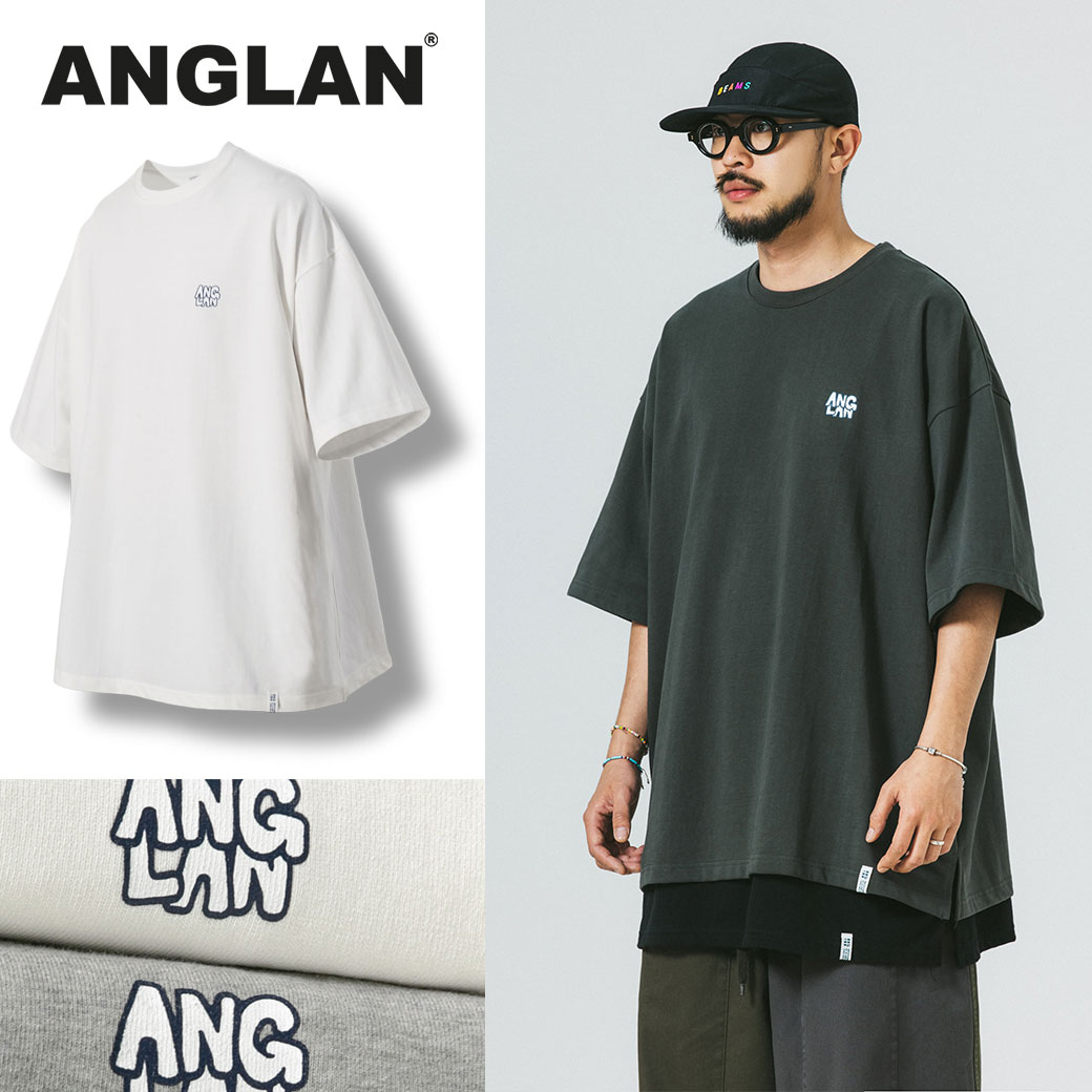 ANGLAN アングラン Applique Logo Half Tee - 送料無料 ホワイト カーキ 半袖 無地 ユニセックス ロゴANGLAN アングランから スタックロゴハーフTシャツが登場。 ゆったりとしたオーバーフィットで快適な着...