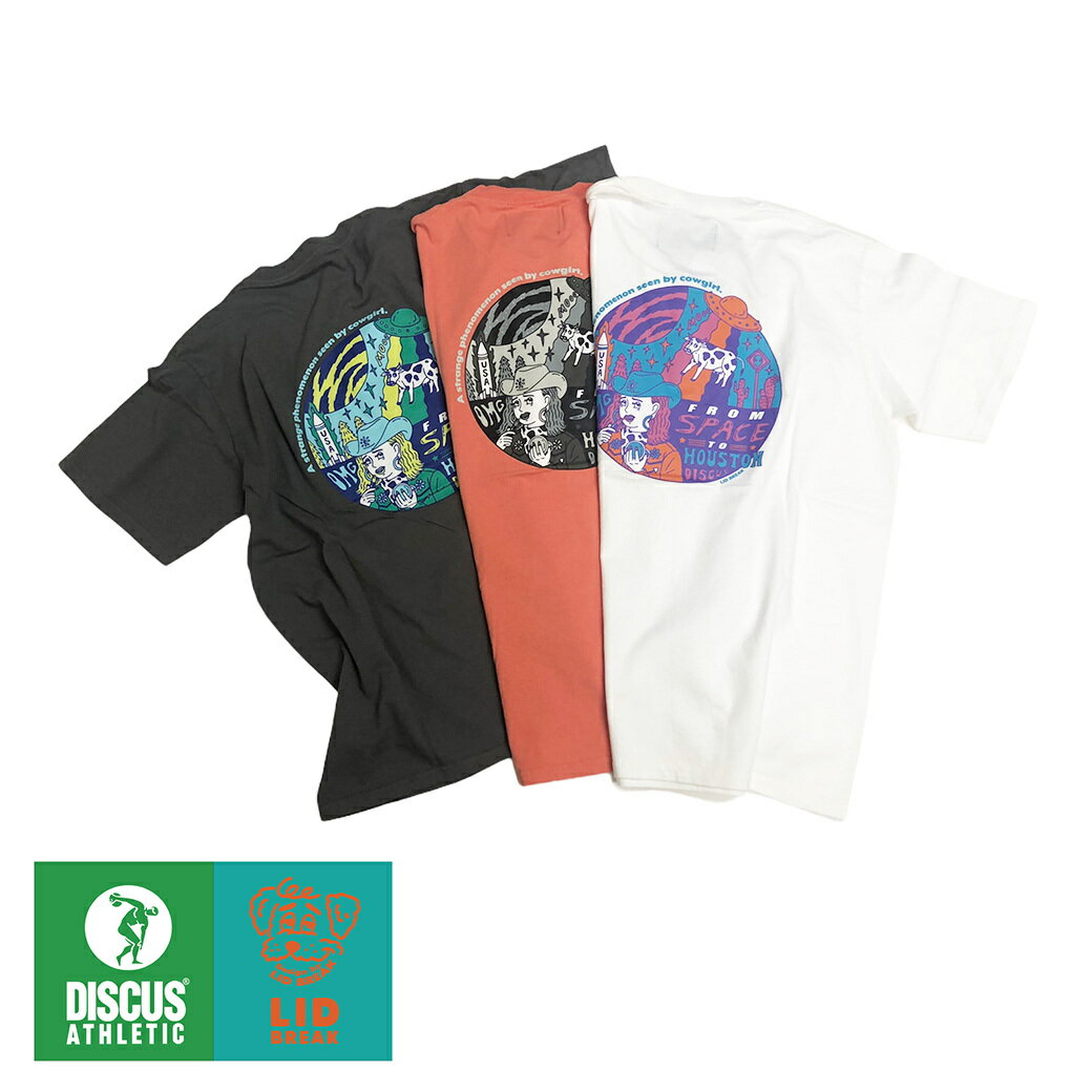DISCUS ATHLETIC × LID BREAK （ディスカス×リド ブレイク） 半袖 バックプリント Tシャツ HOUSTON-TEE