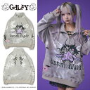 クロミ×GALFY(ガルフィー) イルガルフィームラ染めダメージハーフジップ 144007 正規品 サンリオ ユニセックス オーバーサイズ ビッグシルエット ゆ...
