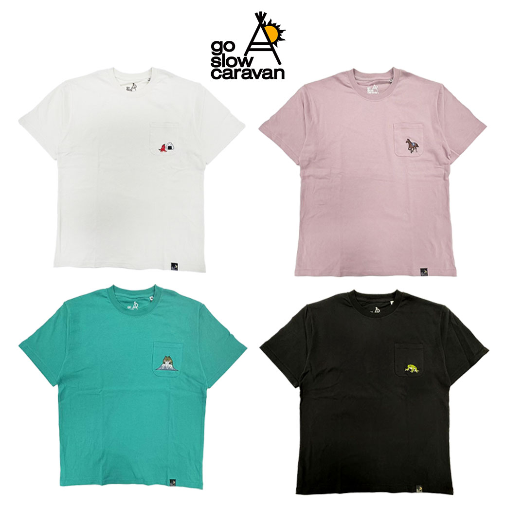 go slow caravan ゴースローキャラバン USA/C 色々刺繍 PKT TEE 送料無料 あす楽対応 公式 ユニセックス M L ホワイト ブラック 刺繍 半袖 コットン カエル 馬 たこ おにぎり フェス ハイキング アウトドア キャンプ かわいい 可愛い おしゃれ wflags-10001034 WFLAGS楽天市場店 サンプル画像2