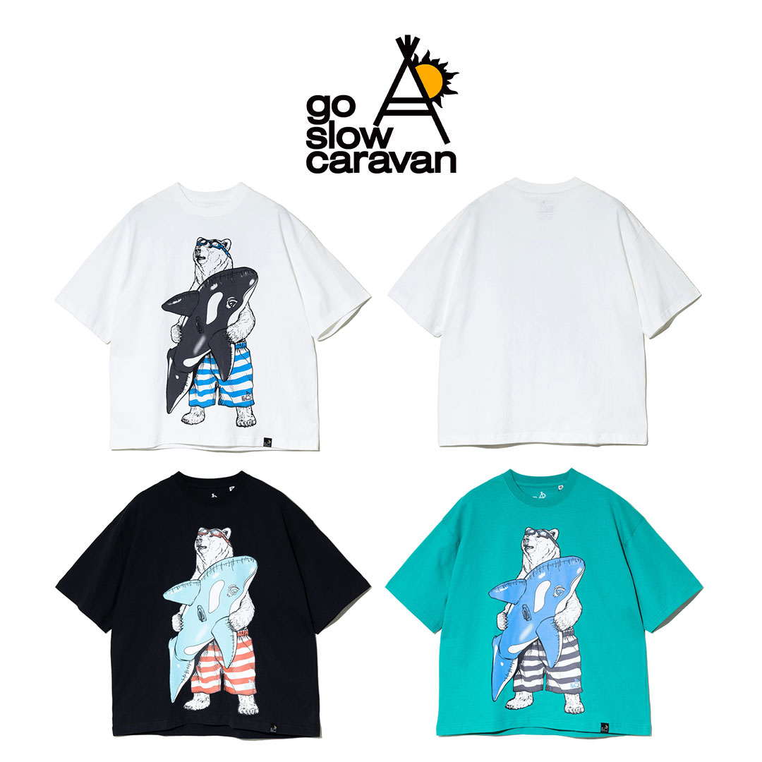 go slow caravan ゴースローキャラバン USA/C プールクマ TEE 送料無料 あす楽対応 公式 ユニセックス M L ホワイト オリーブ 熊 白熊 くま 半袖 コットン 綿100％ 旅行 アウトドア 登山 トレッキング キャンプ フェス ハイキング アウトドア キャンプ かわいい 農作業 wflags-10001032 WFLAGS楽天市場店 サンプル画像2