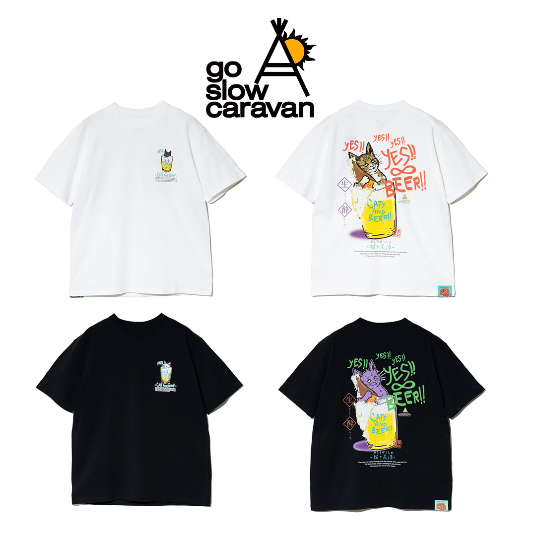 go slow caravan ゴースローキャラバン RAY綿 猫と麦酒TEE~無限麦酒2~ 送料無料 あす楽対応 公式 ユニセックス M L ホワイト ブラック ねこ 黒猫 白猫 ネコ 猫 酒 ビール 半袖 旅行 アウトドア 登山 トレッキング キャンプ フェス ハイキング アウトドア キャンプ かわいい wflags-10001017 WFLAGS楽天市場店 サンプル画像2