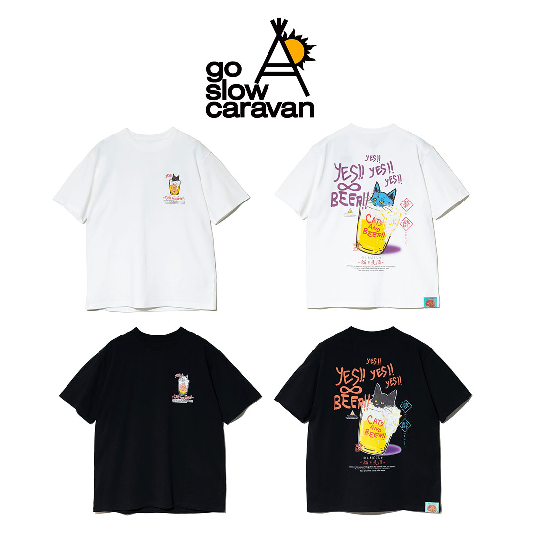 go slow caravan ゴースローキャラバン RAY綿 猫と麦酒TEE~麦酒風呂2~ 送料無料 あす楽対応 公式 ユニセックス M L ホワイト ブラック ねこ 黒猫 白猫 ネコ 猫 酒 ビール 半袖 旅行 アウトドア 登山 トレッキング キャンプ フェス ハイキング アウトドア キャンプ かわいい wflags-10001018 WFLAGS楽天市場店 サンプル画像2