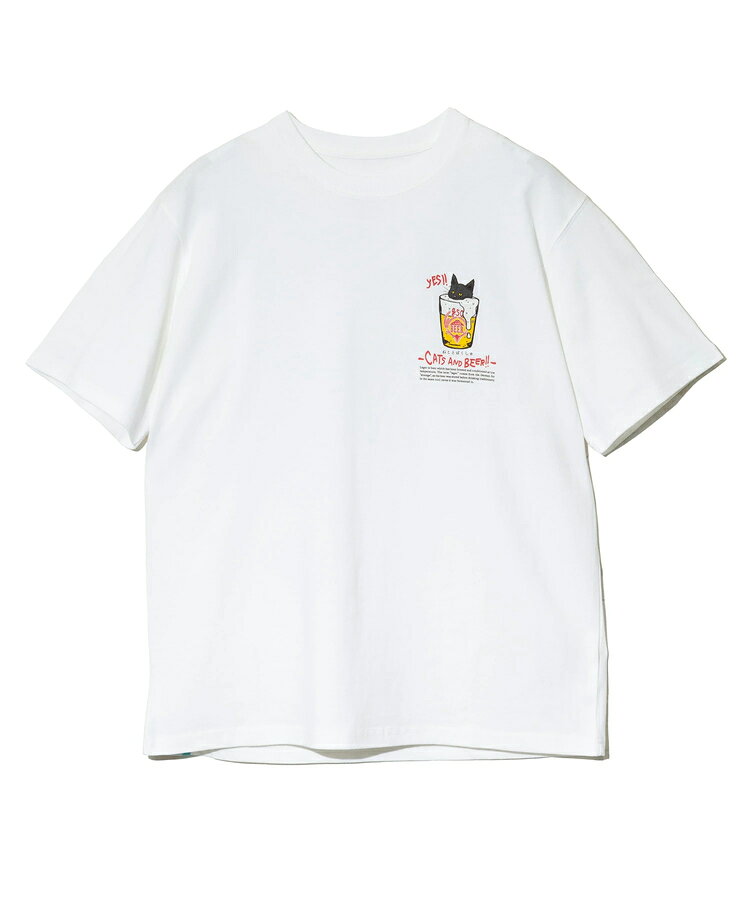 go slow caravan ゴースローキャラバン RAY綿 猫と麦酒TEE~麦酒風呂2~ 送料無料 あす楽対応 公式 ユニセックス M L ホワイト ブラック ねこ 黒猫 白猫 ネコ 猫 酒 ビール 半袖 旅行 アウトドア 登山 トレッキング キャンプ フェス ハイキング アウトドア キャンプ かわいい wflags-10001018 WFLAGS楽天市場店 サンプル画像3