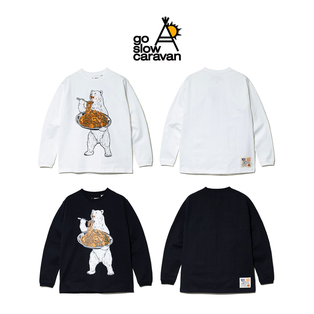 go slow caravan ゴースローキャラバン 超ヘビーUSA/C ナポリタンクマ ロングスリーブ TEE あす楽対応 送料無料 公式 アウトドア キャンプ Tシャツ メンズ レディース ユニセックス 長袖 綿 コットン ホワイト ブラック クマ 熊 スパゲティー 喫茶 wflags-10001108 WFLAGS楽天市場店 サンプル画像2