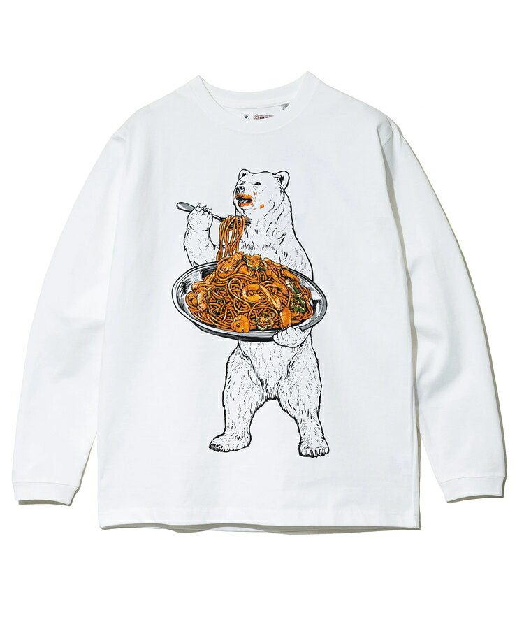 go slow caravan ゴースローキャラバン 超ヘビーUSA/C ナポリタンクマ ロングスリーブ TEE あす楽対応 送料無料 公式 アウトドア キャンプ Tシャツ メンズ レディース ユニセックス 長袖 綿 コットン ホワイト ブラック クマ 熊 スパゲティー 喫茶 wflags-10001108 WFLAGS楽天市場店 サンプル画像3