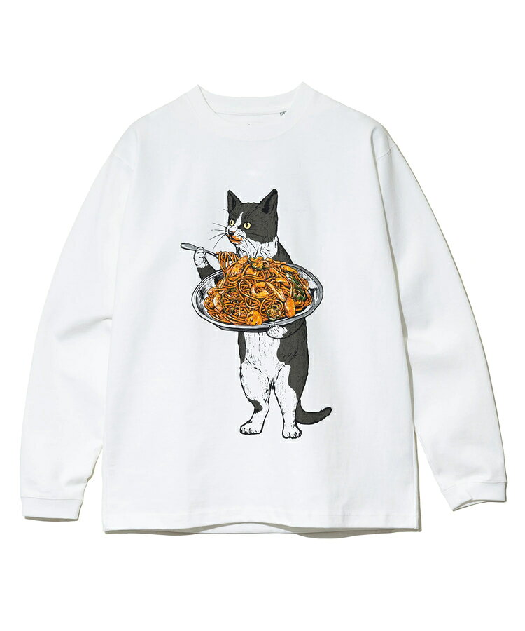go slow caravan ゴースローキャラバン 超ヘビーUSA/C ナポリタン猫 ロングスリーブ TEE あす楽対応 送料無料 公式 アウトドア キャンプ Tシャツ メンズ レディース 長袖 綿 コットン ホワイト ミント ネコ 猫 スパゲティー 喫茶 wflags-10001107 WFLAGS楽天市場店 サンプル画像3