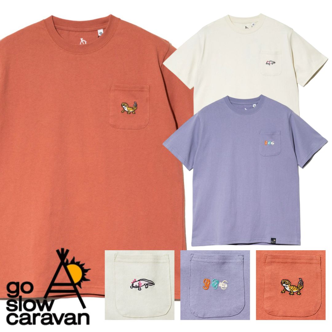 go slow caravan USA/C 色々刺繍 PKT TEE あす楽対応 送料無料 公式 アウトドア キャンプ M L メンズ レディース ユニセックス