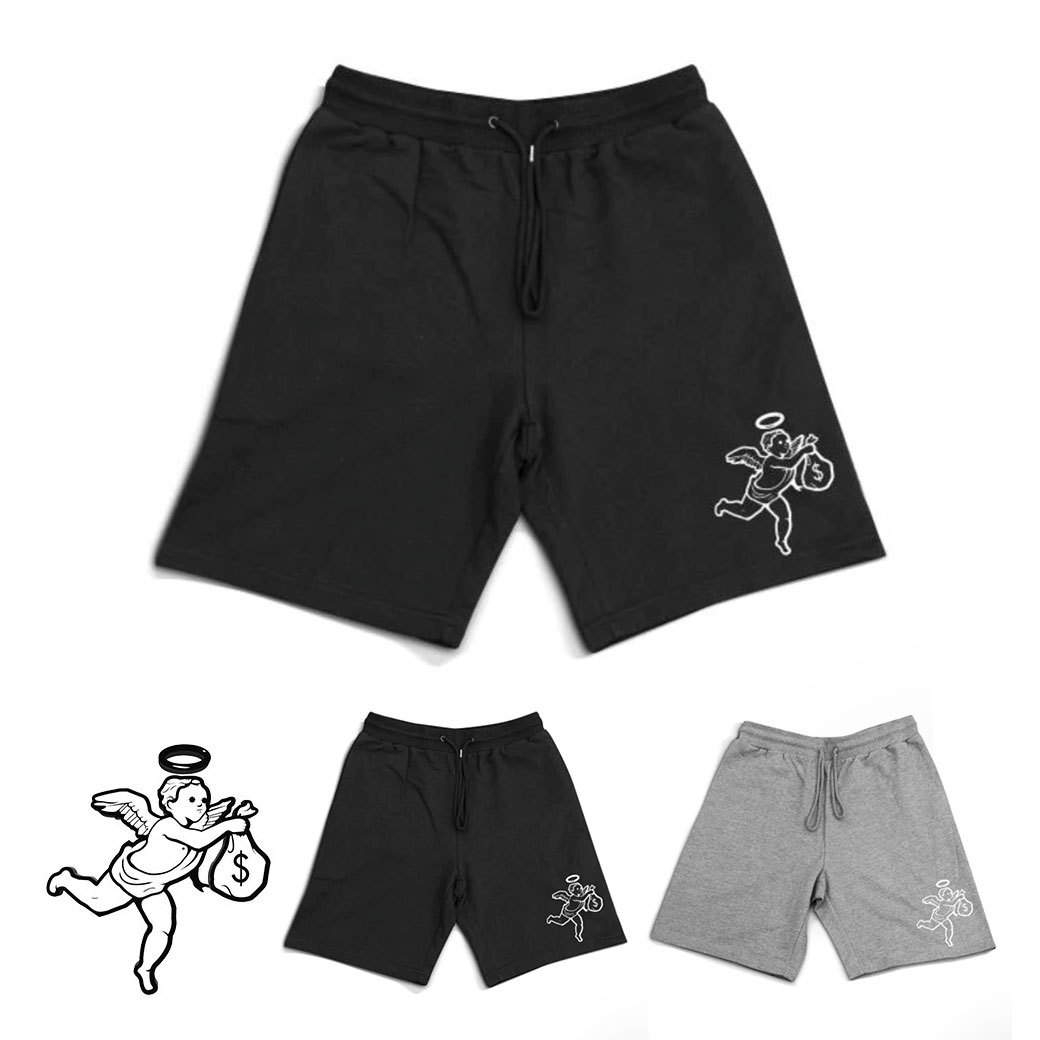 HASTAMUERTE(ハスタムエルテ)Angel Logo Shorts (HSH001) ショーツ パンツ ハーフパンツ 正規品 ドレイモンド グリーン hiphop ストリート カリフォルニア カジュアル スウェット ボトムス