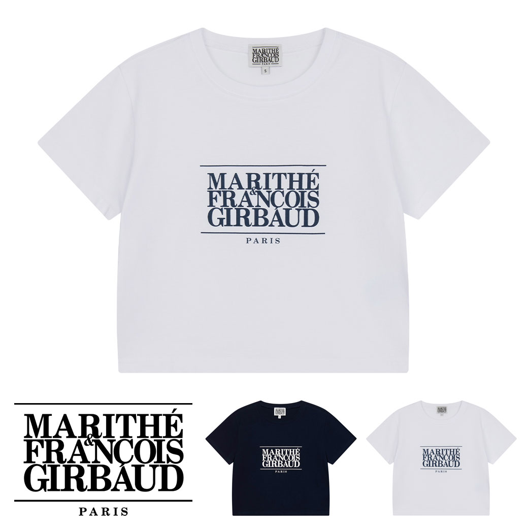 Marithe + Francois Girbaud (マリテフランソワジルボー) W CLASSIC LOGO CROP TEE (1MG23STS105) 正規品 韓国ブランド ユニセックス 半袖 10代 20代 30代 レディース 半袖 Tシャツ コットン 綿 送料無料のサムネイル