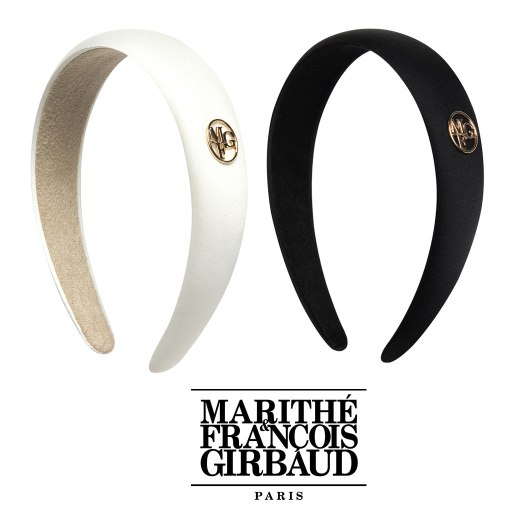 Marithe + Francois Girbaud (マリテフランソワジルボー) CIRCLE LOGO SATIN HAIR BAND (1MG23CAC128) 正規品 韓国ブランド カチューシャ ヘアアクセサリー ヘアバンド 10代 20代 30代 レディース メンズ ロゴ 送料無料のサムネイル