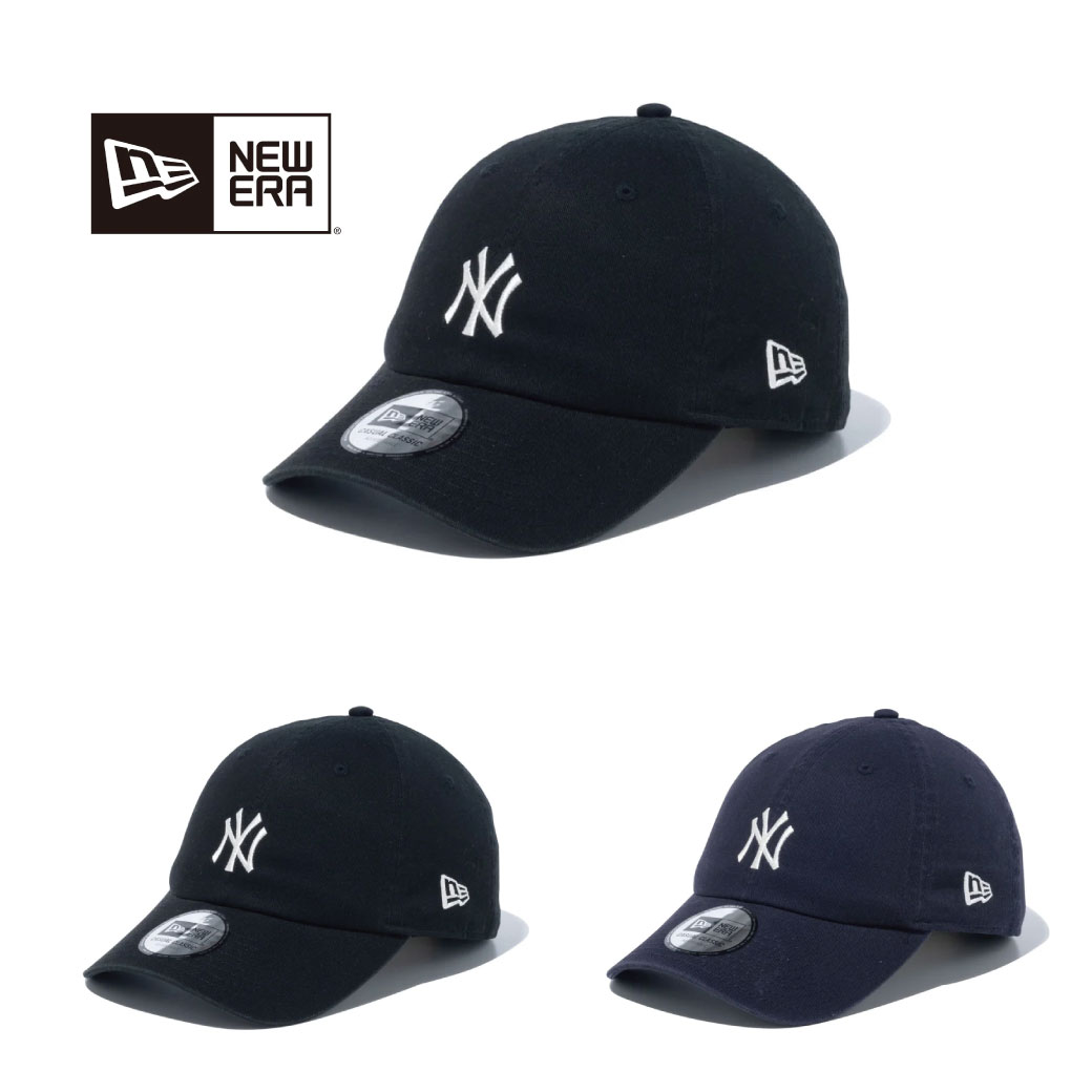 NEW ERA (ニューエラ) キャップ カジュアルクラシック MLB Casual Classic ニューヨーク・ヤンキース ミッドロゴ ブラック × クロームホワイト NY 帽子 ベースボールキャップ ストリート アメカジ ベースボールキャップ アウトドア カジュアル送料無料