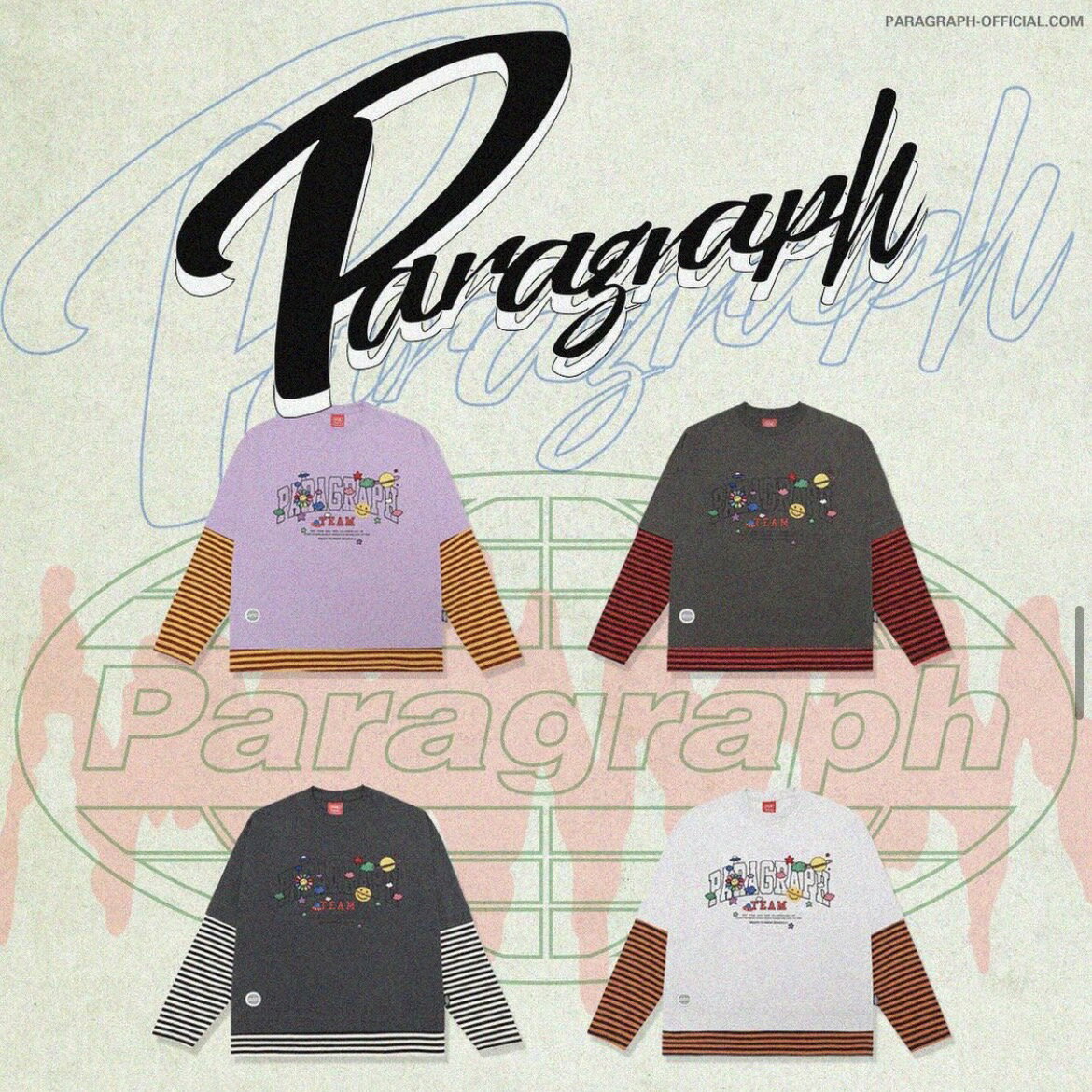  Paragraph パラグラフ ロングスリーブTシャツ フェイクレイヤード(PARAGRAPH-NO.07-2a) 韓国 ストリート レディース メンズ 送料無料 Tシャツ 20代 30代 コットン 長袖 クルーネック キャンセル不可 paragraph