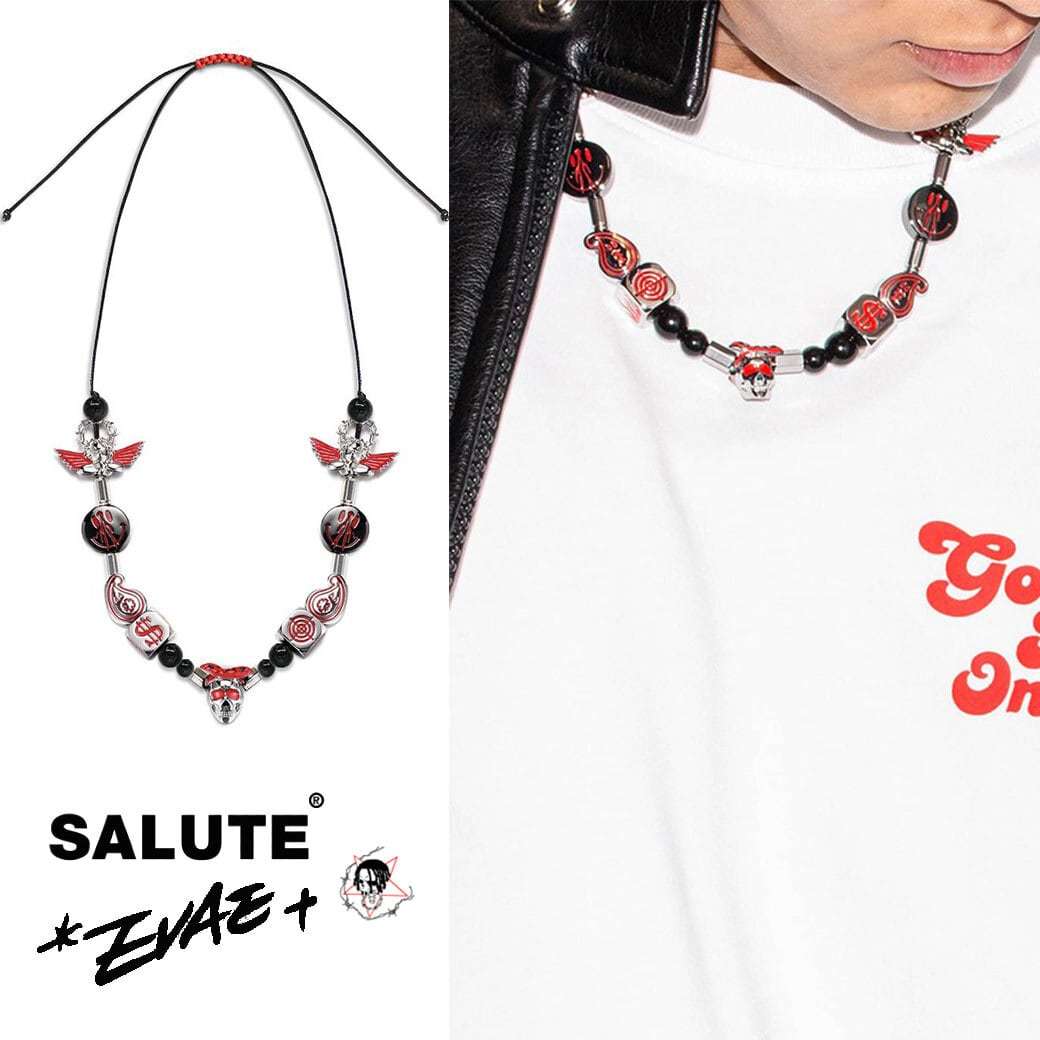 楽天WFLAGS楽天市場店【お買い物マラソンセール】SALUTE サルーテ ネックレス EVAE MOB/エヴァーモブ EVAE Ice Mob Smiley Angel Necklace （SA-09）スマイル ネックレス NECKLACE ネックレス 小物 アクセサリー 正規品 ストリート系 ユニセックス キャンセル不可