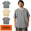 UNIVERSAL OVERALL ユニバーサルオーバーオール MICRO BORDER TEE U2423208-E メンズ レディース ユニセックス Tシャ...