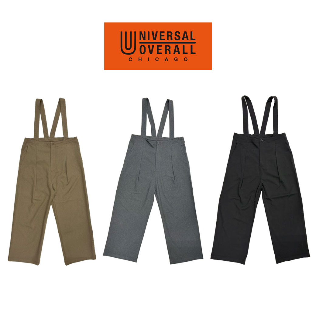 UNIVERSAL OVERALL ユニバーサルオーバーオール サスペンダー タック サロペット 送料無料 あす楽対応 25AW 洗濯機可能 レディース シンプル ゆったり おおきめ オーバーサイズ 10代 20代 30代 40代 50代