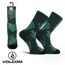 VOLCOM ボルコム NANDO VON ARB SOCKS - PONDEROSA PINE 26～28cm (D6332307) 20代 30代 40代 靴下 ソックス 1足 ナンド・ヴァン・アーブ 秋冬 オールシーズン クルーソックス