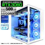 ゲーミングPC 白色海景房 HJF-ATX（WH）水冷 GeForce RTX3060 第13世代 Corei5 Win10 SSD500GB メモリ16GB eスポーツ PASOUL 極 1年保証