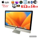 【中古】Apple iMac 27inch MNEA2J/A A1419 5K Mid 2017 一体型 選べるOS Core i5 7600 3.5GHz メモリ16G SSD512GB 無線 BT カメラ 27インチ ：アウトレット