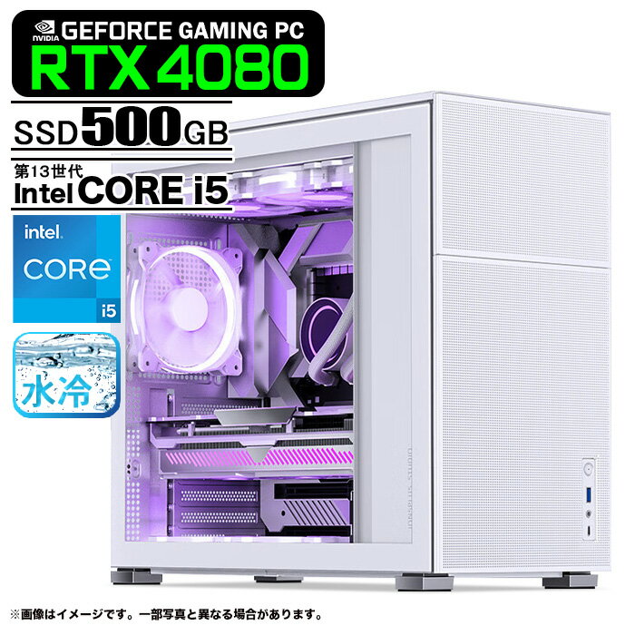 ゲーミングPC JONSBO D41 ホワイト メッシュ 水冷 GeForce RTX4080 Corei5 13400F Win10 SSD500GB メモリ16GB eスポーツ PASOUL 極 1年保証:新品