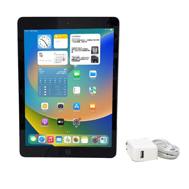 【中古】Apple iPad5 第5世代 MP1J2J/A au Wi-Fi+Cellular 2017 32GB A1823 選べるカラー タブレット [A9 32GB(SSD) 9.7インチ iPadOS 16.7.5スペースグレイ ] ：良品 3