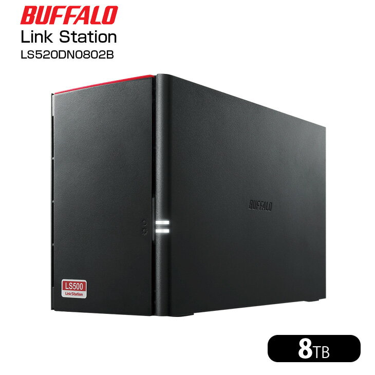 šBUFFALO LinkStation LS520DN0802B for SOHO LS520DNB ꡼ 2-Drive NAS with HDD NAS 8TB