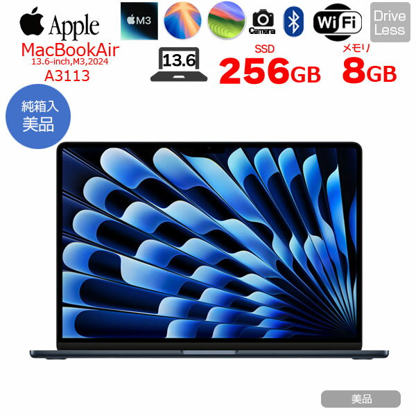 中古】Macbook Air M3 13インチ 8C 10C 16G 1T（APPLE 〔中古〕MacBook 